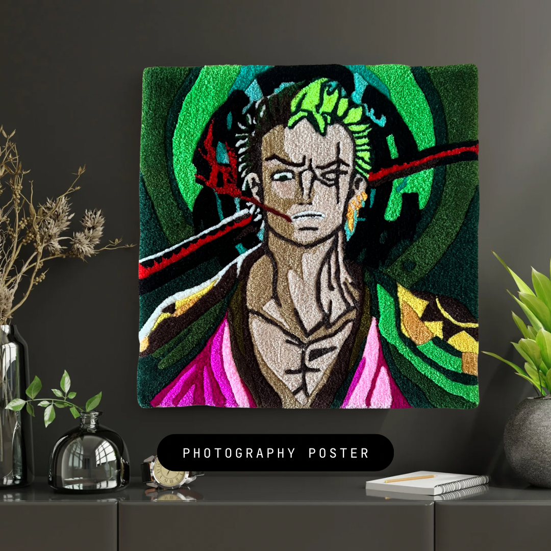 Roronoa Zoro Carpet | Personal Tufted Rug of Your beloved Character from OnePiece Cartoon