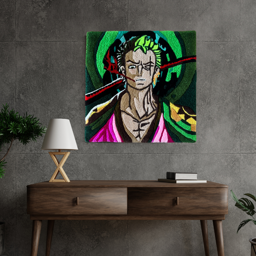 Roronoa Zoro Carpet | Personal Tufted Rug of Your beloved Character from OnePiece Cartoon